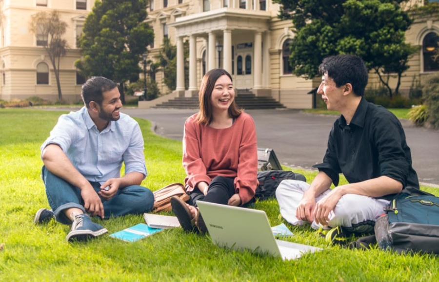 students on grass